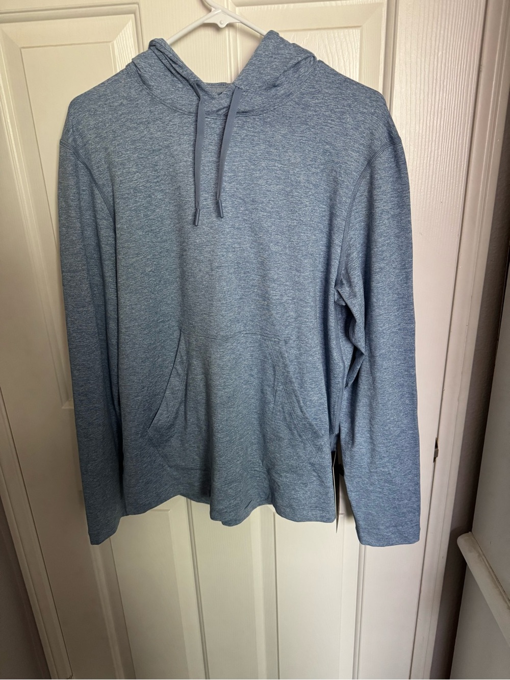 lululemon athletica Men's Heathered Light Blue Crewneck Hoodie